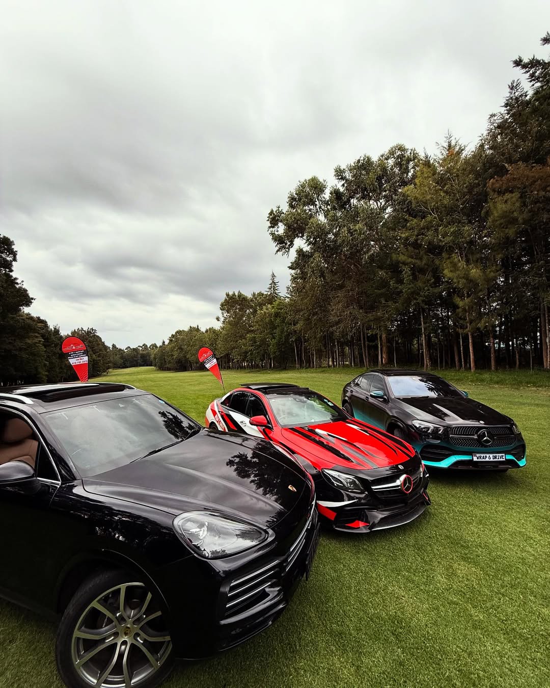 Customized luxury car with vinyl wrap